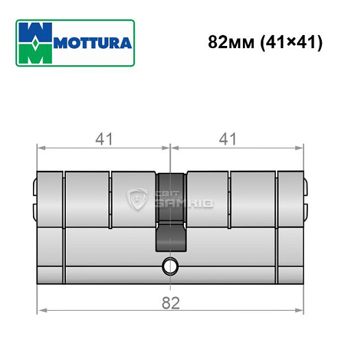 Циліндр MOTTURA Champions Pro 82 (41*41) матовий хром - Фото №7