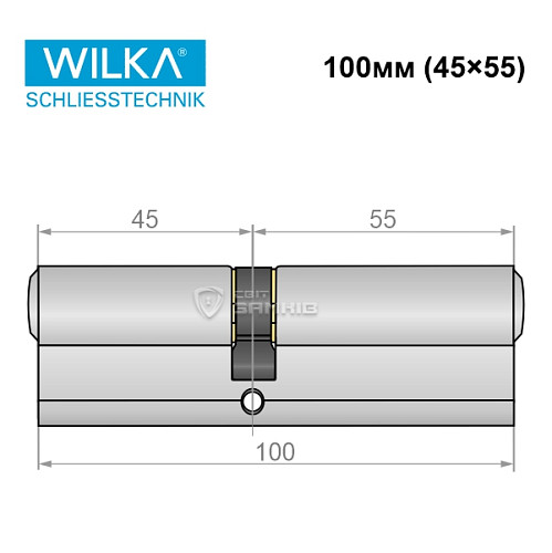 Циліндр WILKA 1400 A 100 (45*55) нікель - Фото №7