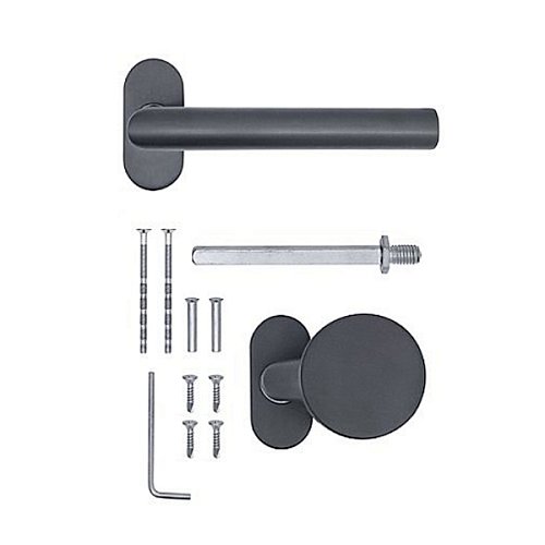 Ручки на розеті ABARO Lido FM фіксована-натискна антрацит - Фото №8