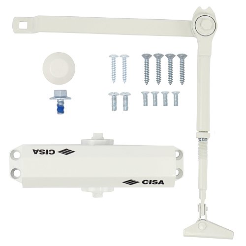 Доводчик CISA 60461/60471.03.0.45 STD HO с фиксацией до 80 кг белый - Фото №6