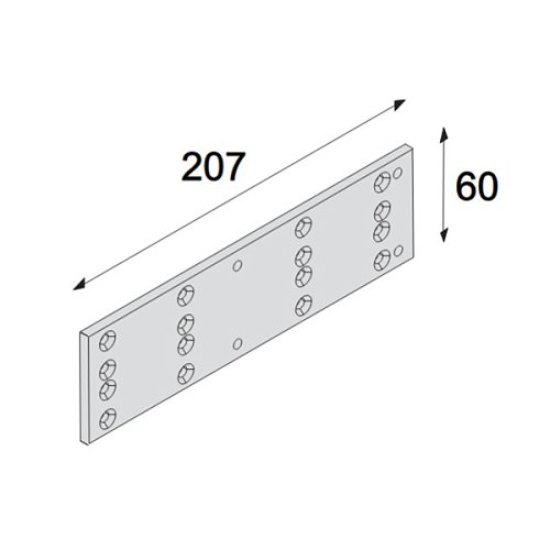 Монтажна пластина CISA 07153.02 для дотягувачів серій C1510.03, C1511.03 60 мм білий - Фото №4