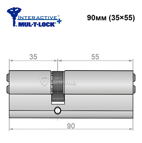 Циліндр MUL-T-LOCK MTL600/Interactive+ MOD 90 (35*55) (модульний) нікель сатин - Фото №5
