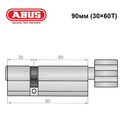 Циліндр ABUS Vitess 4000 MX (модульний) 90T (30*60T) нікель сатин - Фото №9