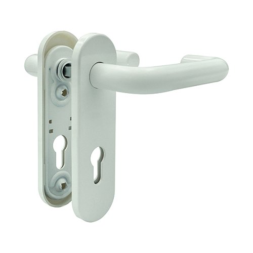 Ручки противопожарные на планке MARVON SP1 нажимная-нажимная 72мм белый глянец - Фото №5