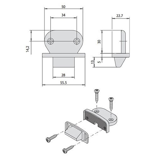 Зворотня планка CISA 07072.33 для дерев'яних та ПВХ дверей регульована - Фото №6