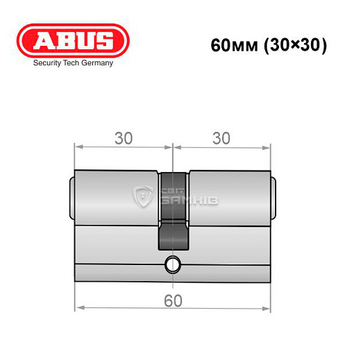 Циліндр ABUS Vitess 1000 60 (30*30) нікель сатин - Фото №6