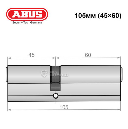 Цилиндр ABUS Vitess 1000 105 (45*60) никель сатин - Фото №6