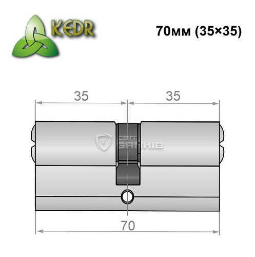 Циліндр KEDR Brass 70 (35*35) ZN нікель - Фото №8