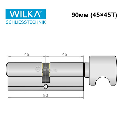 Цилиндр WILKA 1405 K423 90T (45*45T) никель - Фото №8
