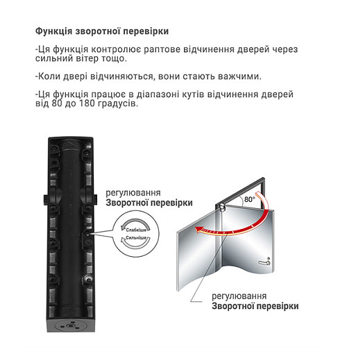 Доводчик RYOBI D-3200T BC SLD HO с фиксацией до 80кг Черный - Фото №6