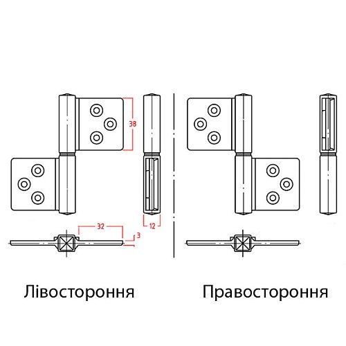 Петля ALDEGHI LUIGI 143BO032Q 84*32 мм BO белый - Фото №6
