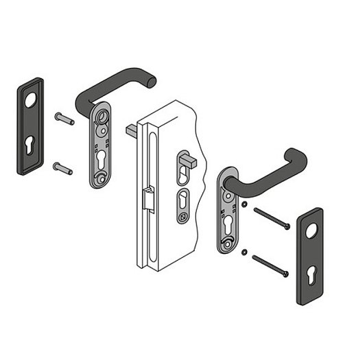 Ручки противопожарные MARVON SP1 нажимная-нажимная черный матовый - Фото №7
