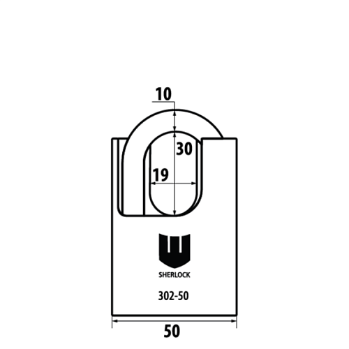 Замок навесной SHERLOCK 302-50 (3 ключа) - Фото №6