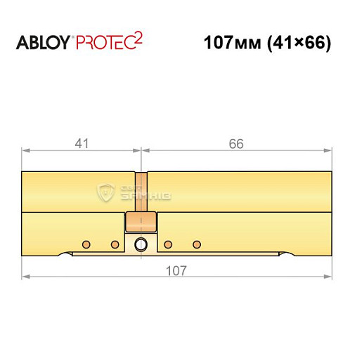 Циліндр ABLOY Protec2 107 (41*66) латунь полірована - Фото №8
