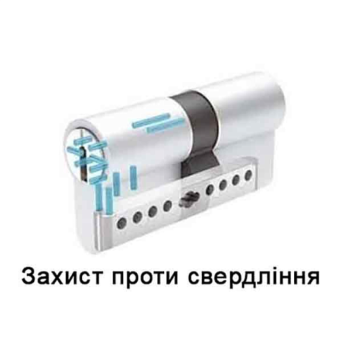 Циліндр KESO 8000 105T (60*45T) нікель сатин 3 ключа - Фото №7