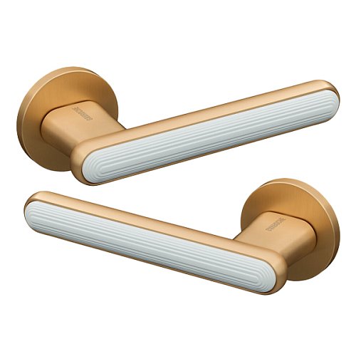 Ручки на розеті GAVROCHE Neptunium Z33 золото/білий - Фото №1