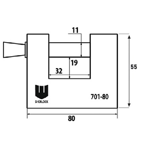 Замок навісний SHERLOCK 701-80 (3 ключа) - Фото №6