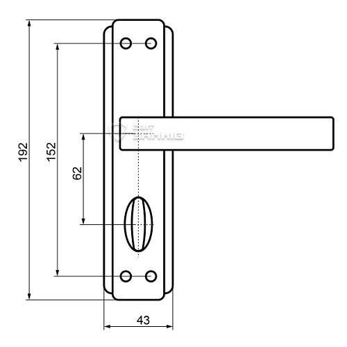 Ручки на планці OZCANLAR Hazal WC 62 мат бронза   - Фото №4