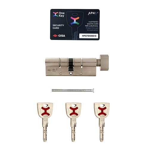 Цилиндр CISA AP4 S 100T (50*50T) никель матовый 3 ключа - Фото №11