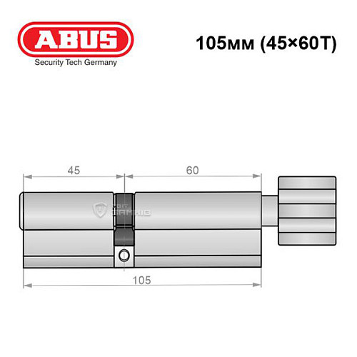 Циліндр ABUS Vitess 4000 MX (модульний) 105T (45*60T) нікель сатин - Фото №9
