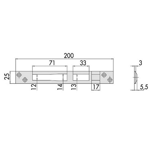 Ответная планка CISA 06462.01 к замку 16215 - Фото №2