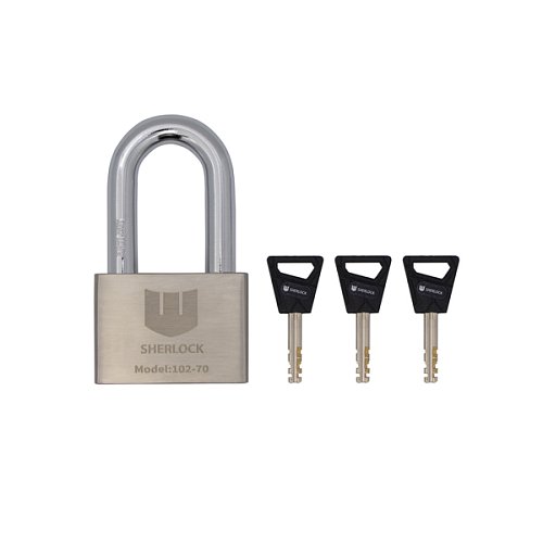 Замок навісний SHERLOCK 102-70 довга дужка (3 ключа) - Фото №5