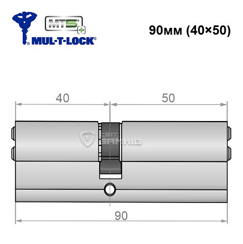 Цилиндр MUL-T-LOCK MTL800/MT5 + MOD 90 (40*50) (модульный) никель сатин - Фото №5