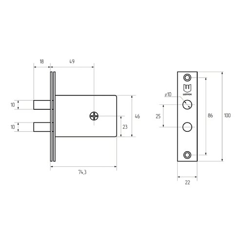 Механізм замка SHERLOCK 05.407-KIR (BS49мм) 3 ключа - Фото №5