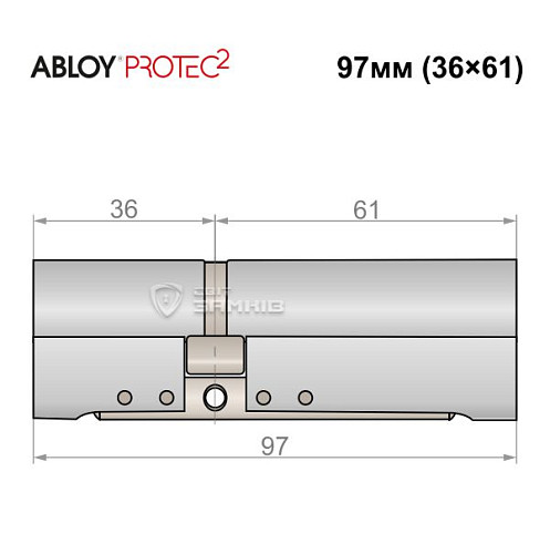 Циліндр ABLOY Protec2 97 (36*61) хром полірований - Фото №4