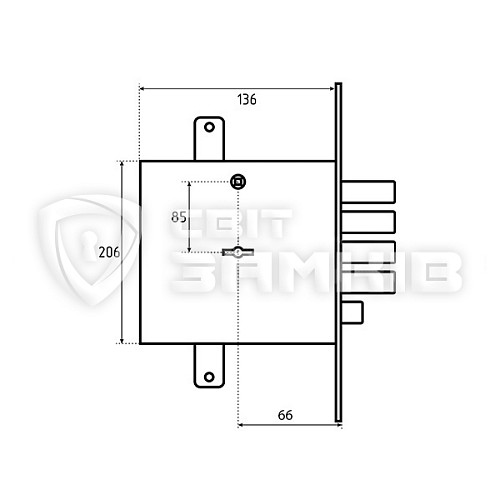 Механизм замка MOTTURA 52.771DM2856 (BS66*85мм) ключ 60мм - Фото №5