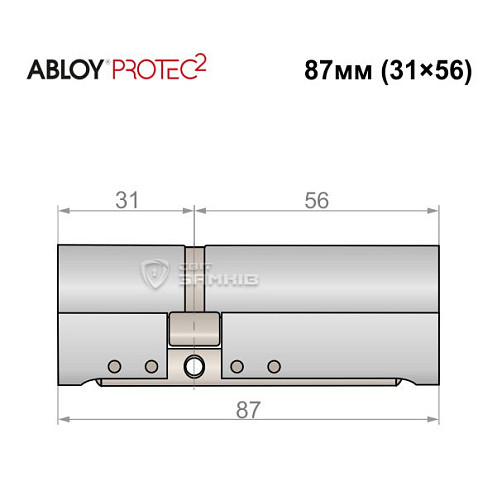 Цилиндр ABLOY Protec2 87 (31*56) хром полированный - Фото №4