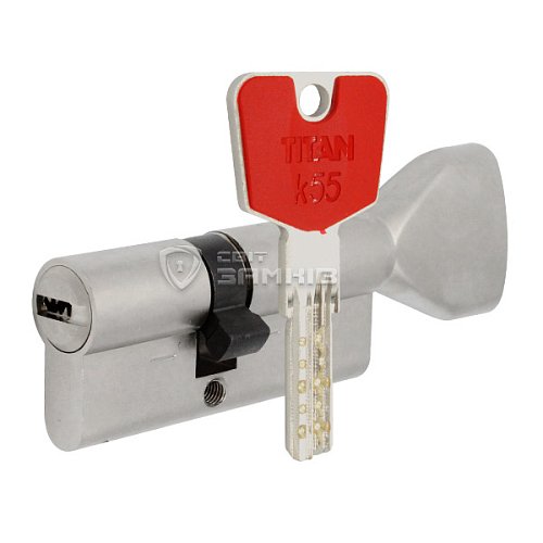 Циліндр TITAN K55 95T (50*45T) нікель сатин - Фото №1