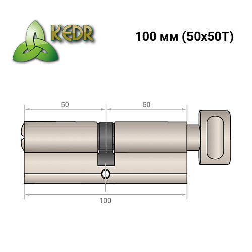 Цилиндр KEDR Brass 100T (50*50T) ZCN никель - Фото №8