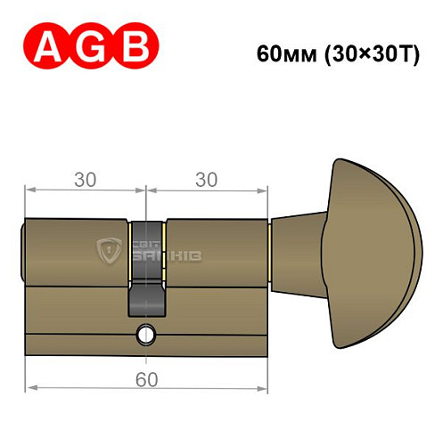 Цилиндр AGB MOD 600 60T (30*30T) зеленая бронза - Фото №6