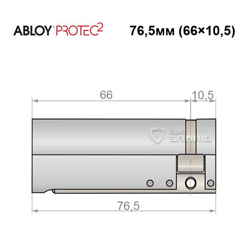Циліндр половинка ABLOY Protec2 76,5 (66*10,5) хром полірований 3 ключа - Фото №5