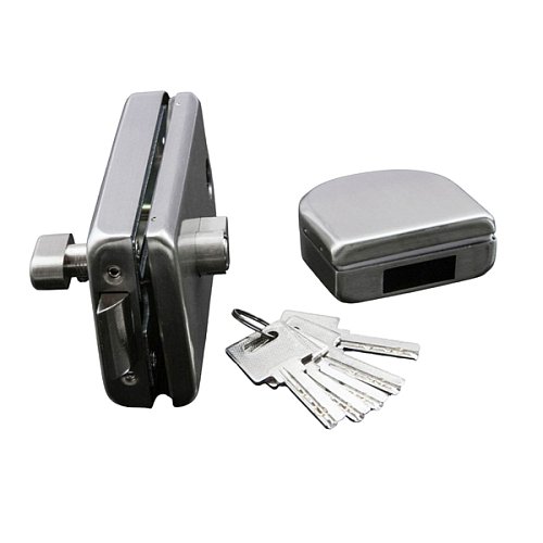 Комплект замка GLASS-M-TECH G-DL18 накладной для стеклянных дверей (стекло-стекло) сатин - Фото №3