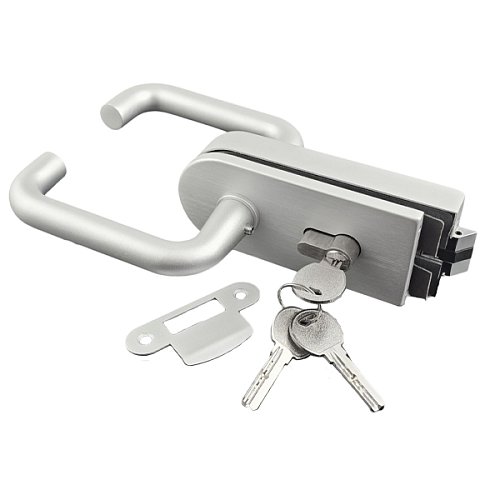 Комплект замка GLASS-M-TECH G2012 накладной для стеклянных дверей (стекло-стена) двухсторонний серый - Фото №1