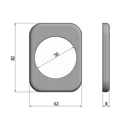 Накладка на протектор AZZI FAUSTO ME50/LINE внешняя прямоугольная 82х62 полированная латунь - Фото №2