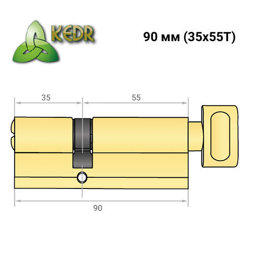 Циліндр KEDR Brass 90T (35*55T) ZCG полірована латунь - Фото №8