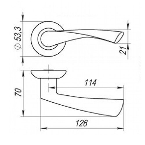 Ручки на розеті APECS Megapolis New-York H-0823-A Nis нікель матовий - Фото №2