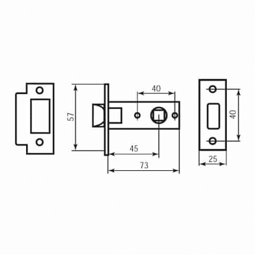 Ручка-защелка RDA 861 (BS45мм) матовый хром - Фото №2