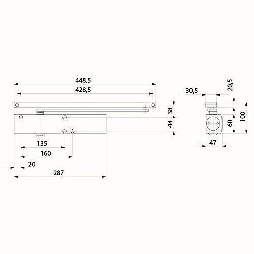Дотягувач GEZE TS 5000 SLD до 120кг FIRE Чорний - Фото №4