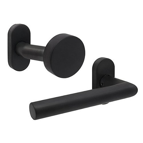 Ручки на розеті ABARO Lido FM фіксована-натискна чорний - Фото №1