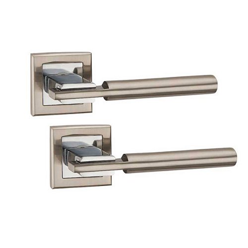 Ручки на розетте PUNTO City (QL) SN/CP матовый никель/хром - Фото №1