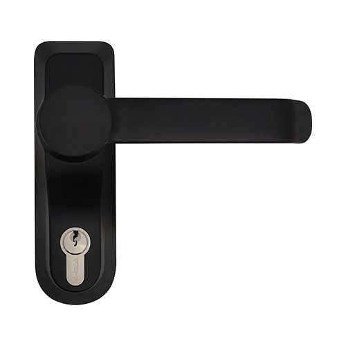 Ручка на планці для накладної антипаніки CISA 07078.68 з циліндром C2000 чорна - Фото №2