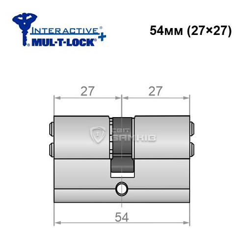Циліндр MUL-T-LOCK MTL600/Interactive+ 54 (27*27) нікель сатин - Фото №5