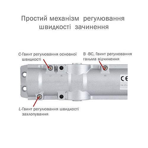 Дотягувач ABLOY DC250 CAM BC EN1-6 без тяги до 120кг FIRE Чорний - Фото №4