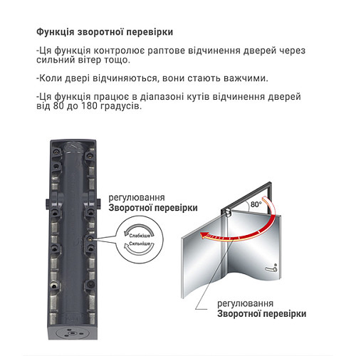 Доводчик RYOBI D-3200T BC SLD HO с фиксацией до 80кг Серый антрацит - Фото №6