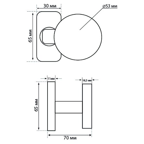 Ручки на розеті ABARO Lido FM фіксована-натискна нержавіюча сталь - Фото №10