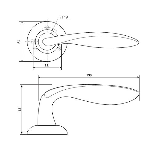 Ручки на розеті APECS Megapolis Paris H-0879-A NIS/Ni нікель матовий/нікель - Фото №2